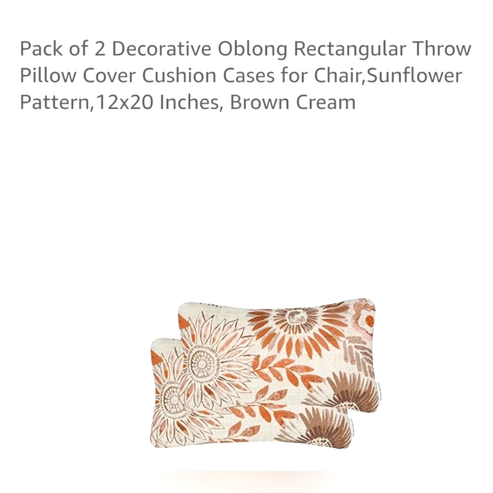 Sunflower Pattern Pillow Covers - Picture 2 of 2